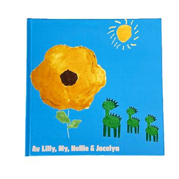 Photo book featuring child's artwork